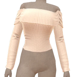 Front Row Cream Ribbed Off-Shoulder Top