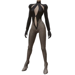 Front Row B&W High Shine Jumpsuit