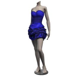 Front Row Chic Ruched Dress - Blue