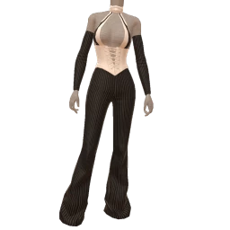 Front Row Black And White Chic Corset Jumpsuit