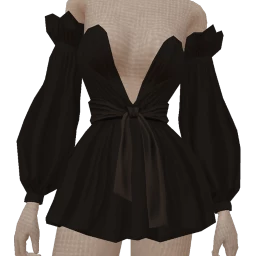 Front Row Floaty Black Chiffon Dress