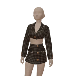 Front Row Checkered Black Co-Ord