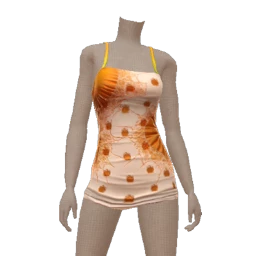 Cosmos White And Orange Metallic Pumpkin Mini Dress