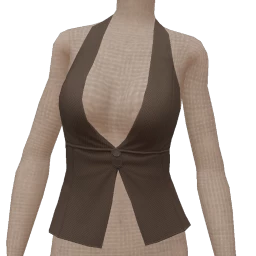 Front Row Plunge Halter Waistcoat