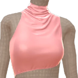 La Haute Couture Sleek High-Neck Pink Silk Top