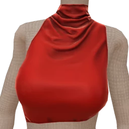 Cloud Nine Sleek High-Neck Red Silk Top