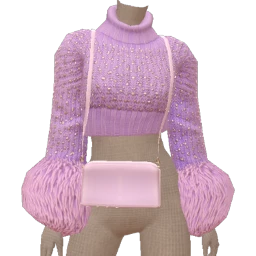 Front Row Rosy Flurry Sweater And Bag