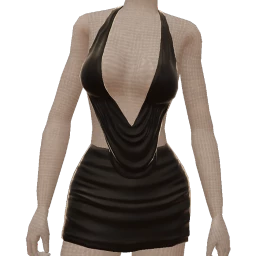 Front Row V Neck Little Black Dress