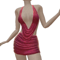 Mahiki Hot Pink Glitter Drape Dress