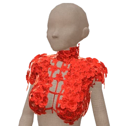 Front Row Blood Red 3D Floral Crop Top