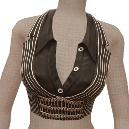 Front Row Black Pinstripe Bossline Crop Vest