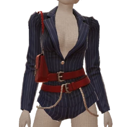 Front Row Pinstripe Power Playsuit