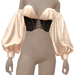 Front Row White Unbuttoned Authority With Leather Corset