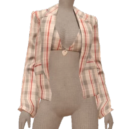 Front Row Pale Plaid Perfection Blazer