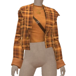 Front Row Pumpkin Plaid Blazer