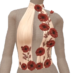 Front Row Crimson Bloom Halter Top