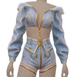 Front Row Gilded Denim Co-Ord