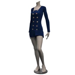 Front Row Set Sail Buttoned Velvet Dress