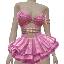 Front Row Pink Purple Layered Dress With Diamonds