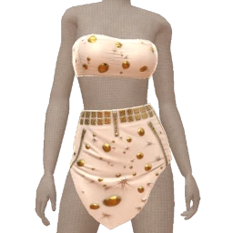 Front Row White Golden Studded Mini Skirt Outfit