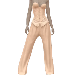 Front Row Cream Lace Up Back Corset And Matching Trousers