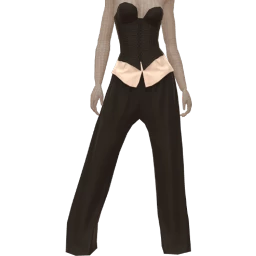 Front Row Black Lace Up Back Corset And Matching Trousers