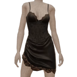 Front Row Black Cut Out Lace Asymmetric Dress