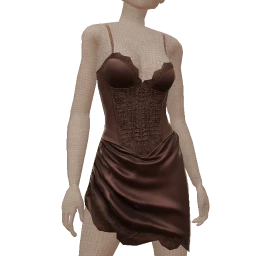 Front Row Dusty Rose Corset Silk Dress