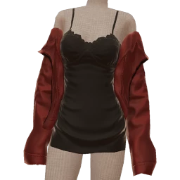 Drop Science Black And Burgundy Leather Outfit