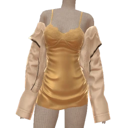 Ikon Elite Gold Silk Dress And Jacket