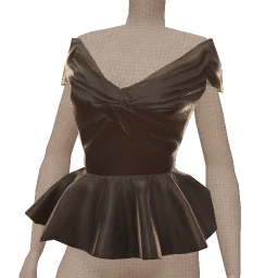 Front Row Noir Silk Peplum Top