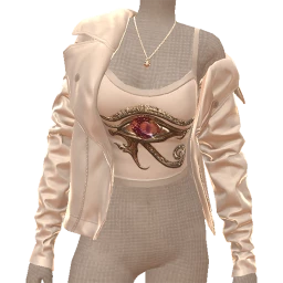 Front Row Silver Leather Ancient Eye Jacket