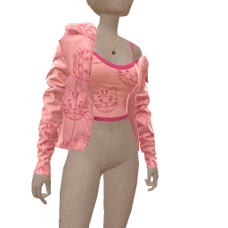 Yume Kitty Print Jacket And Top Set