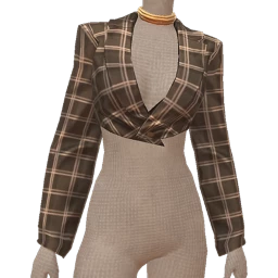 Front Row Plaid Fitted Cropped Jacket 