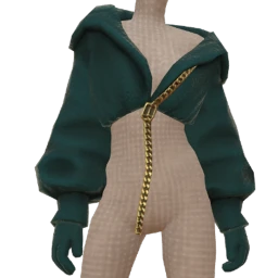 La Haute Couture Thick Off The Shoulder Teal Jacket