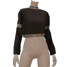 Front Row Black Jumper With White Detailed Stitching