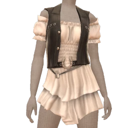 Front Row White Dress With Leather Cow Print Jacket