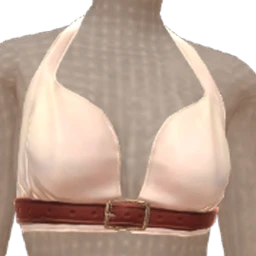 Front Row White Halter Top With Red Belt