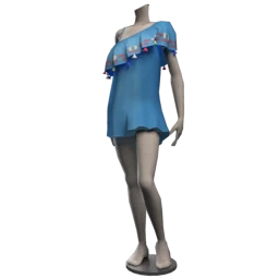 Front Row Pom Pom Ruffle Dress