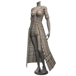 Front Row Patchwork Caped Playsuit