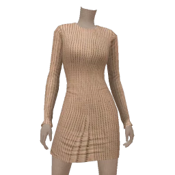 Foal Beige Ribbed Knit Dress