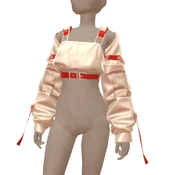 Drop Science White And Red Combat Sleeve Crop Top