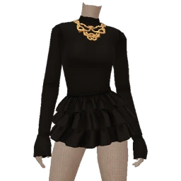 Ikon Elite Ruffle Noir Dress