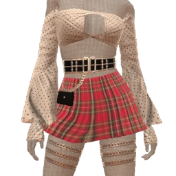 Delirious Punk Outfit With Mini Skirt And Chains
