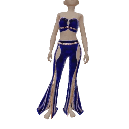 Ikon Elite Blue Crushed Velvet Silver Chain Outfit