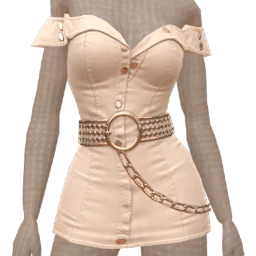 Drop Science White Denim Chain Mini Dress