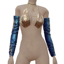 Ikon Elite Blue Mesh Metallic Mermaid Top