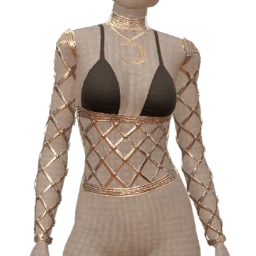 Ikon Elite Black And Silver Chains Bralette Top