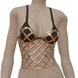 Ikon Elite Black Bralette Top With Layered Chains