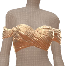 Ikon Elite Draped Metallic Sculpted Top